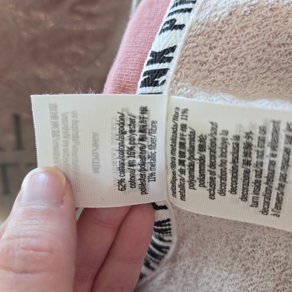 Victoria's Secret PINK Rose Gold/pink Gray Sparkly Sequin Sweater Medium NWOT - Picture 8 of 9